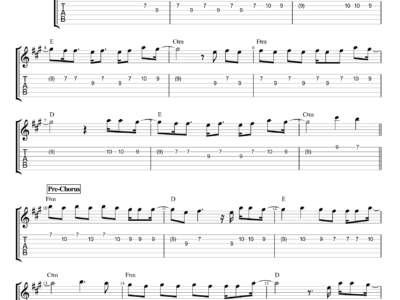 Dance Monkey - Tones And I - Guitar Instrumental (PDF)