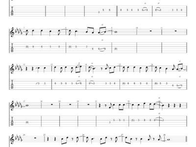 Here Without You - 3 Doors Down - Guitar Instrumental (PDF)