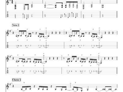 Knockin' on Heaven's Door - Gun's n Roses - Guitar Instrumental (PDF)