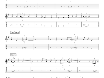 So Far Away - Avenged Sevenfold - Guitar Instrumental (PDF)