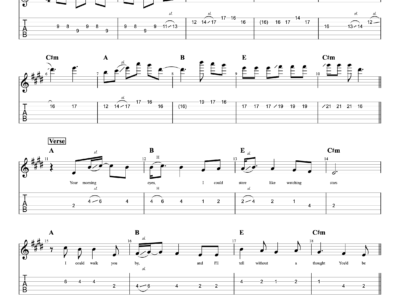 Blue - Yung Kai - Guitar Instrumental - Lyrics (PDF)