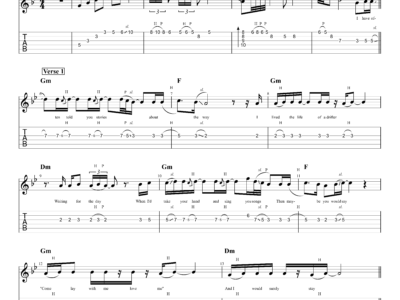 Soldier Of Fortune - Deep Purple  - Guitar Instrumental - Lyrics (PDF)