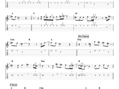 Talking To The Moon - Bruno Mars - Guitar Instrumental (PDF)