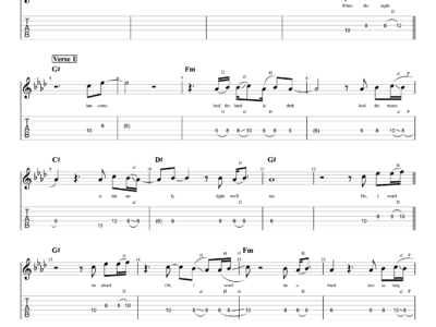 Stand by Me - Ben E. King - Guitar Instrumental + Lyrics (PDF)